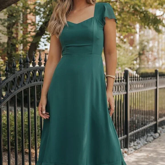 green emerald velvet dress Billabong Go Coastal Midi Dress-Blue Bird-Medium-Medium main image 0